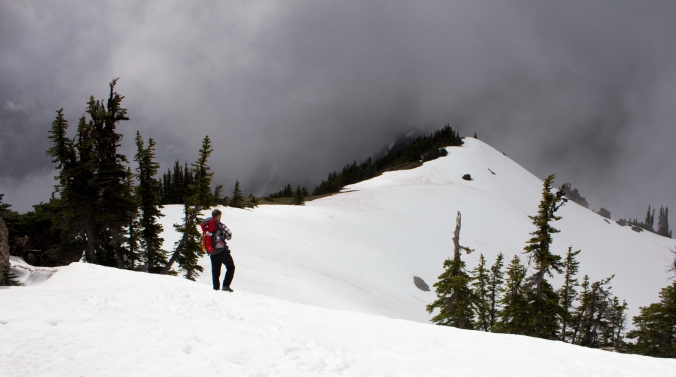We hit larger snowfields at the top of Klahhane Ridge